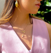 Collier Nœud avec Pendants en Cristal