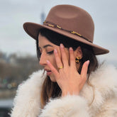 Bague Élégance Cristalline Dorée